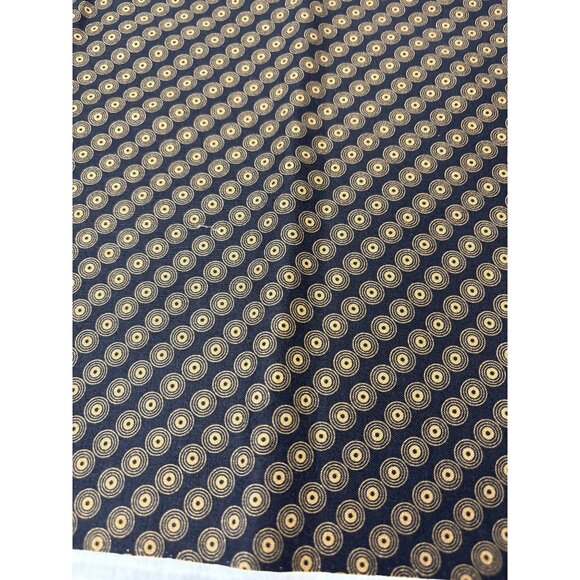 Andover Fabrics 19x44” Black & Gold Cotton Fabric Retro Bullseye Design - Picture 7 of 11
